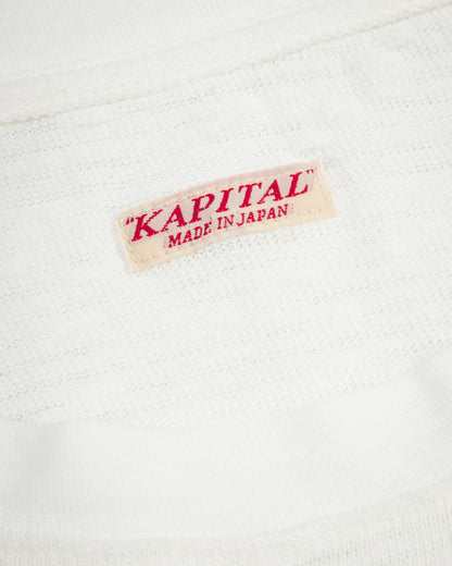 Kapital AMUSE Knit Pocket Long Sleeve T - White - Standard & Strange