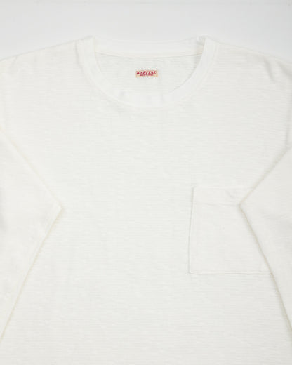 Kapital AMUSE Knit Pocket Long Sleeve T - White - Standard & Strange