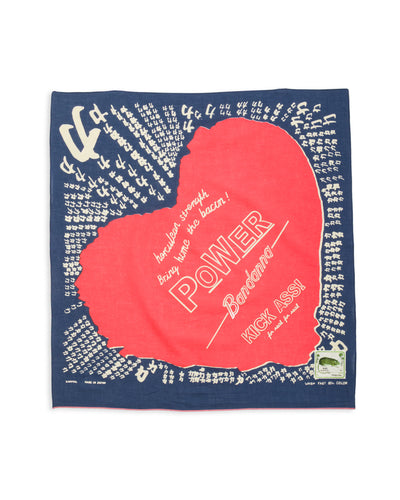 Kapital Fastcolor Selvedge Bandanna (LOVE POWER) - Navy - Standard & Strange