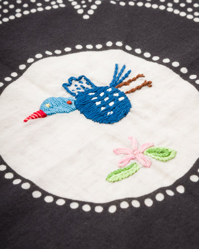 Kapital Fastcolor Selvedge Bandanna (MAGPIE Embroidery) - Black - Standard & Strange