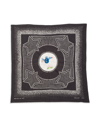 Kapital Fastcolor Selvedge Bandanna (MAGPIE Embroidery) - Black - Standard & Strange