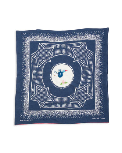 Kapital Fastcolor Selvedge Bandanna (MAGPIE Embroidery) - Navy - Standard & Strange