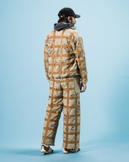 Kapital Fleece PRISONER Craft Tattersall Easy Pants - Beige - Standard & Strange