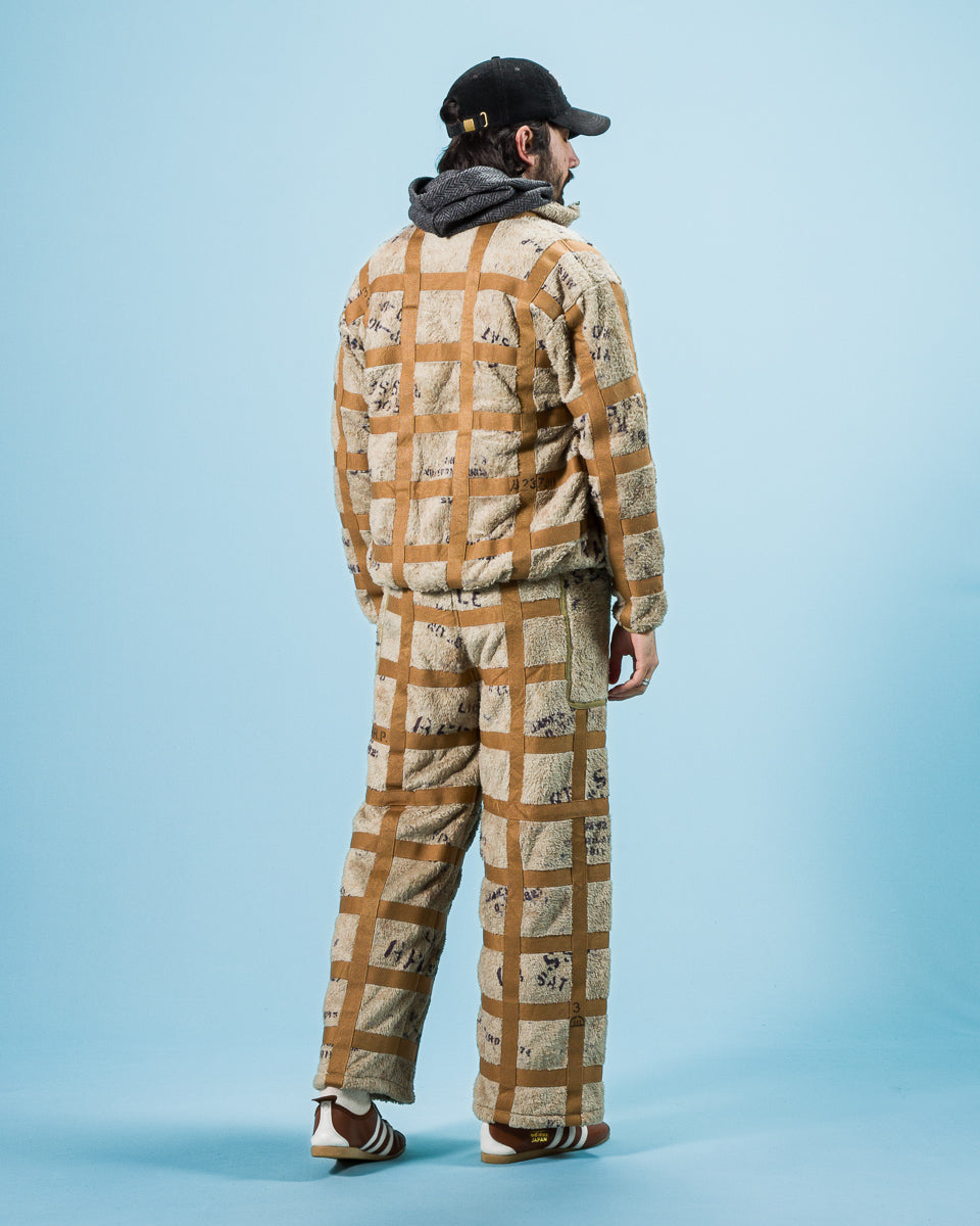 Kapital Fleece PRISONER Craft Tattersall Easy Pants - Beige - Standard & Strange