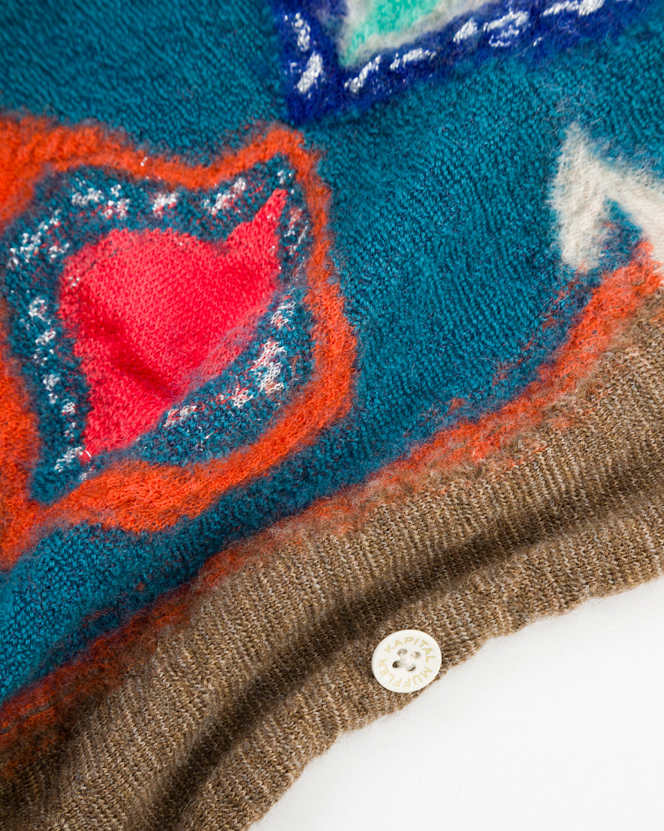 Kapital Fulling Wool HAPPY Scarf DRAGON DANCE - Brown - Standard & Strange