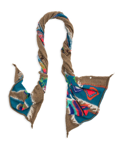 Kapital Fulling Wool HAPPY Scarf DRAGON DANCE - Brown - Standard & Strange