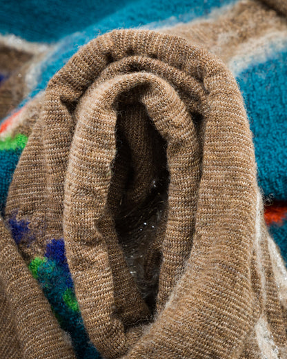 Kapital Fulling Wool HAPPY Scarf DRAGON DANCE - Brown - Standard & Strange