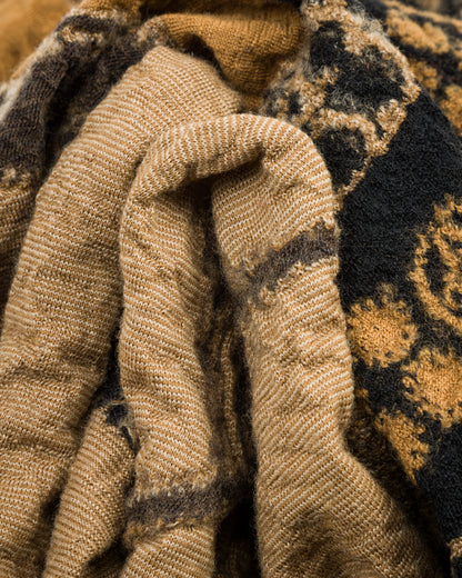 Kapital Fulling Wool Scarf COPTIC SKULL - Beige - Standard & Strange