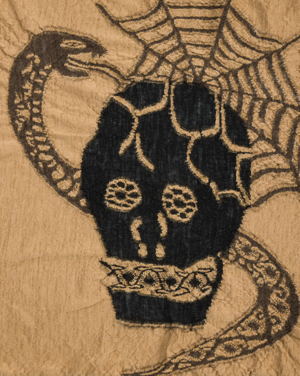 Kapital Fulling Wool Scarf COPTIC SKULL - Beige - Standard & Strange