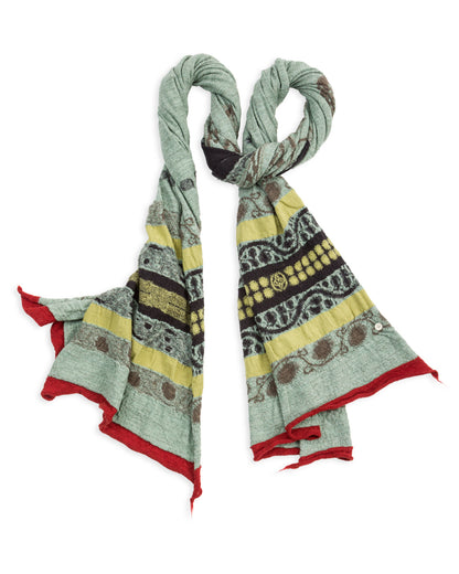 Kapital Fulling Wool Scarf COPTIC SKULL - Green - Standard & Strange