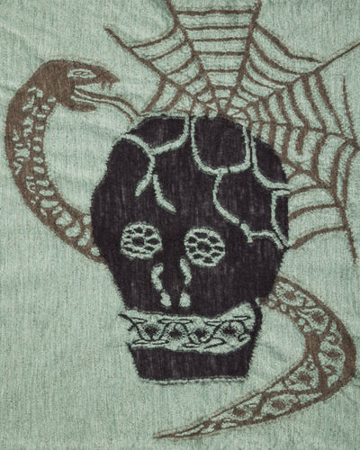 Kapital Fulling Wool Scarf COPTIC SKULL - Green - Standard & Strange