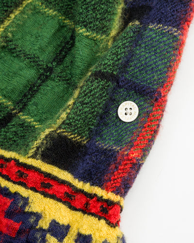 Kapital Fulling Wool Scarf (TARTAN CHECK BANDANA PATCH) - Red - Standard & Strange