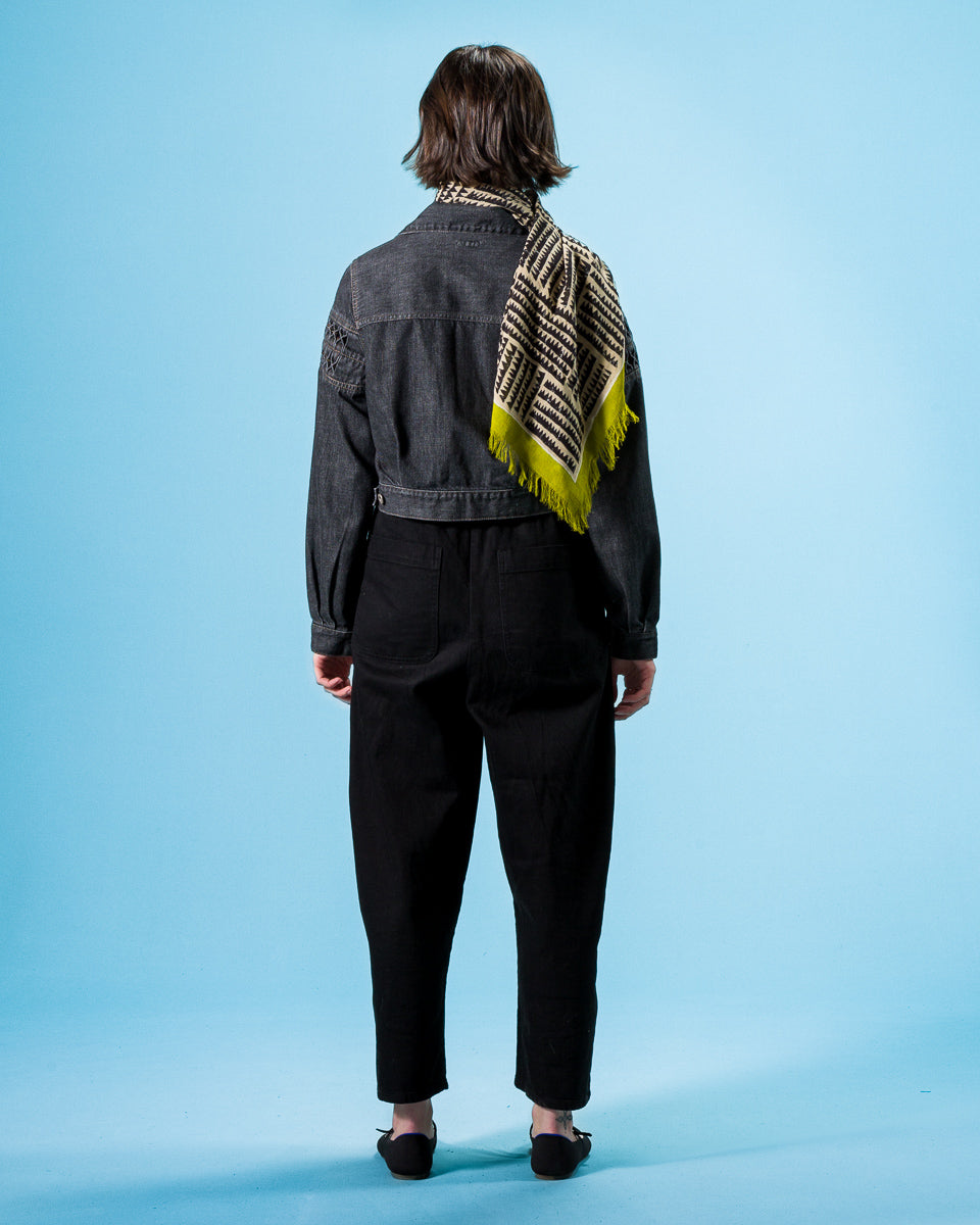 Kapital Rayon Fringe Stole (HACKSAW-BLOCK) - LightGreen - Standard & Strange