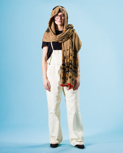 Kapital Fulling Wool Scarf COPTIC SKULL - Beige - Standard & Strange