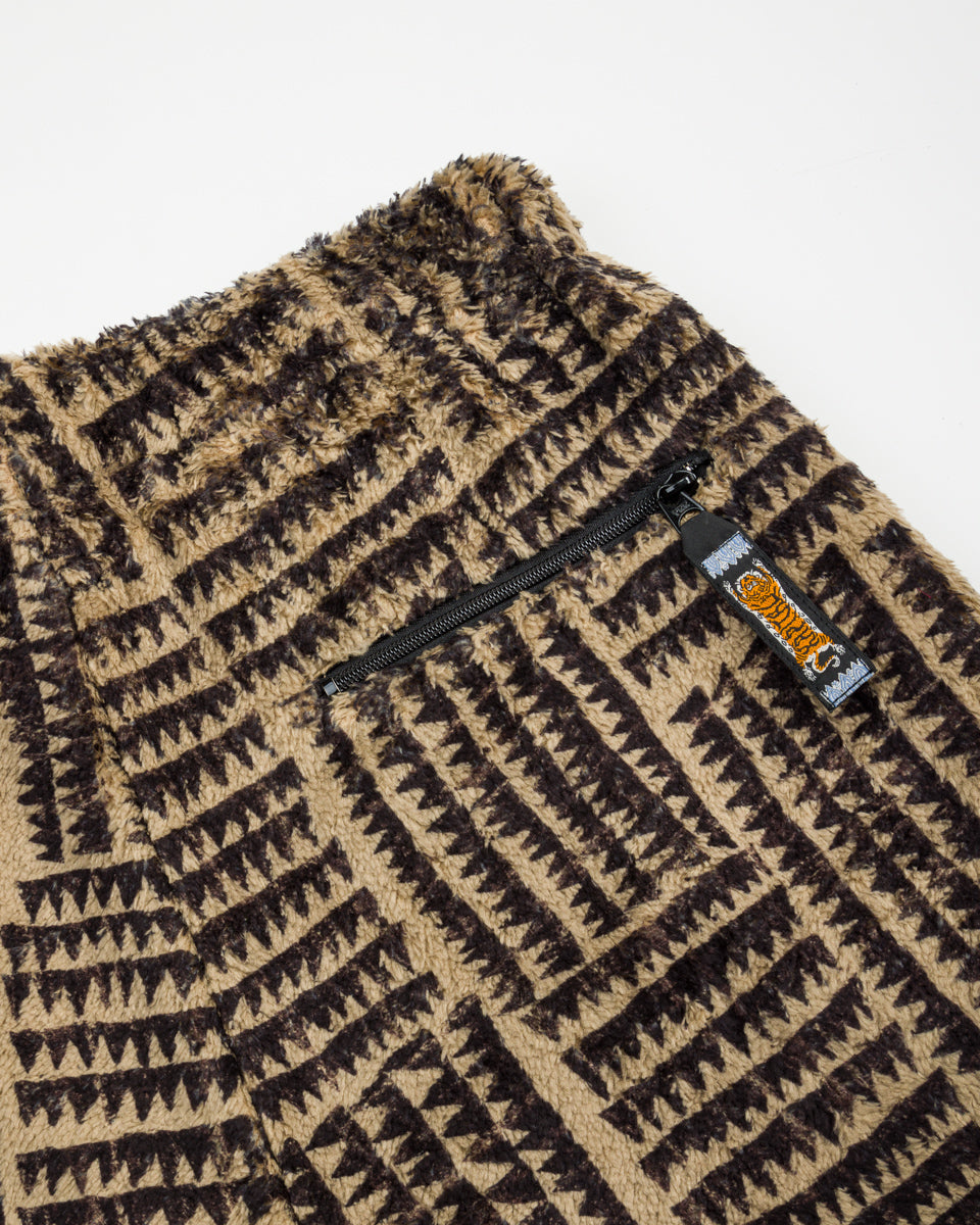 Kapital HACKSAW-BLOCK Fleece EASY Pants - Beige - Standard & Strange