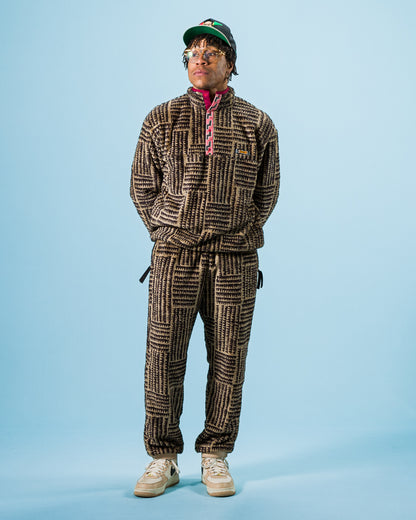 Kapital HACKSAW-BLOCK Fleece EASY Pants - Beige - Standard & Strange