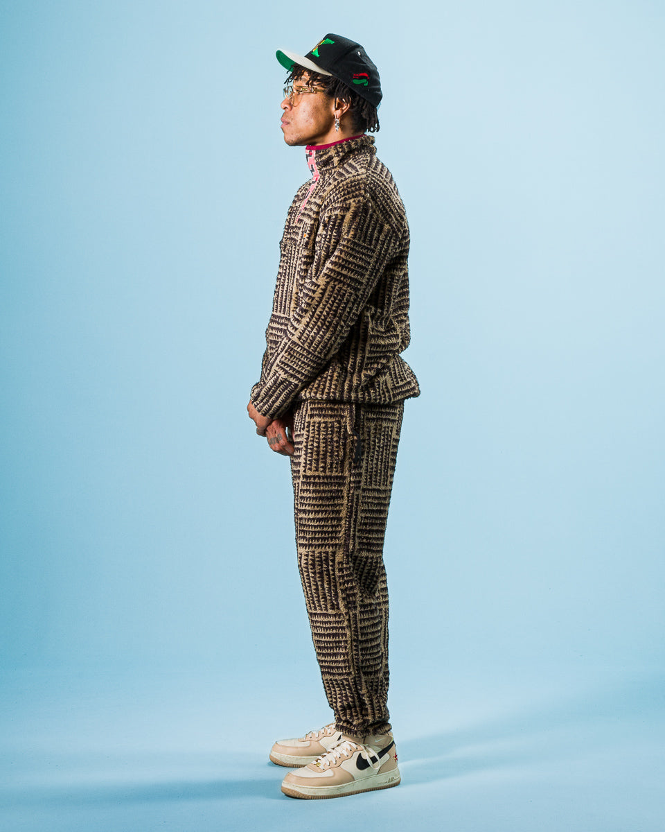 Kapital HACKSAW-BLOCK Fleece EASY Pants - Beige - Standard & Strange