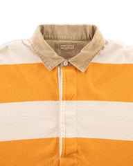 Kapital JAIL Stripe Jersey BIG Rugger Shirt - Ecru x Orange 3 - Standard & Strange