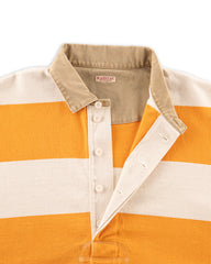 Kapital JAIL Stripe Jersey BIG Rugger Shirt - Ecru x Orange 3 - Standard & Strange