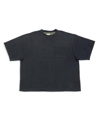 Kapital Jersey 2TONES BIG Pocket T (BONE) - Black x Khaki - Standard & Strange