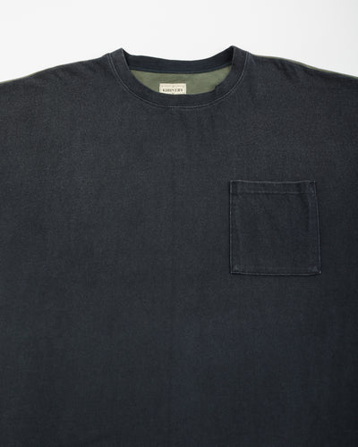 Kapital Jersey 2TONES BIG Pocket T (BONE) - Black x Khaki - Standard & Strange