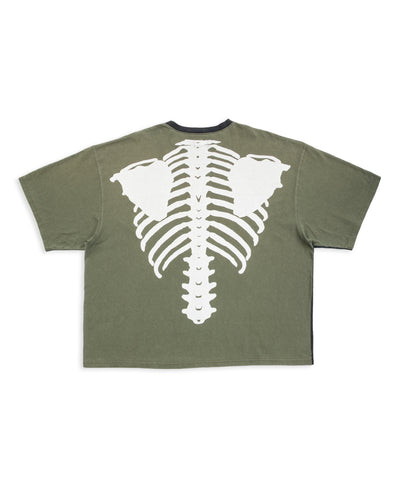 Kapital Jersey 2TONES BIG Pocket T (BONE) - Black x Khaki - Standard & Strange