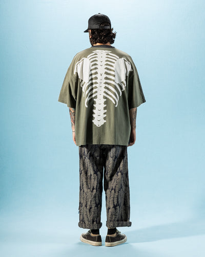 Kapital Jersey 2TONES BIG Pocket T (BONE) - Black x Khaki - Standard & Strange