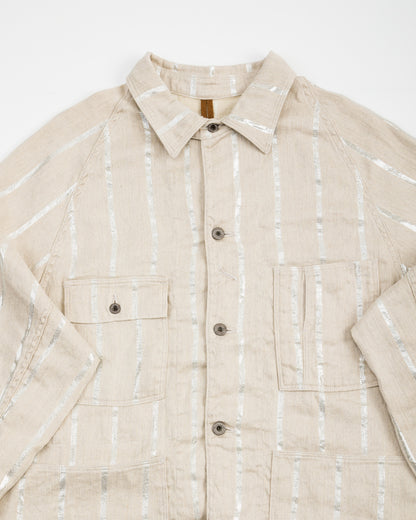 Kapital Linen Glitter PHILLIES Stripe CACTUS Coverall - Ecru - Standard & Strange