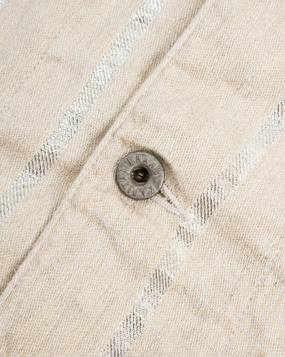 Kapital Linen Glitter PHILLIES Stripe CACTUS Coverall - Ecru - Standard & Strange