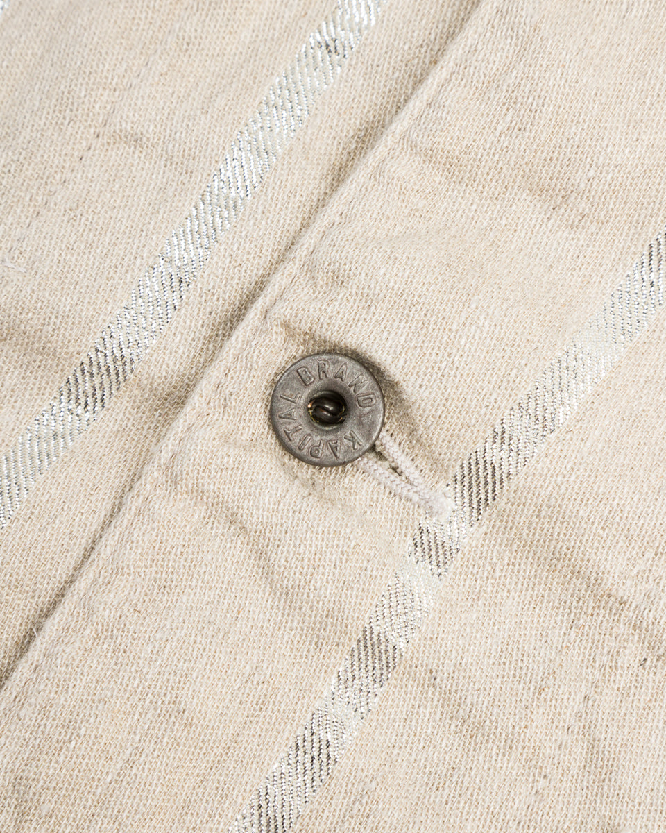 Kapital Linen Glitter PHILLIES Stripe CACTUS Coverall - Ecru - Standard & Strange