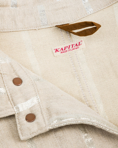 Kapital Linen Glitter PHILLIES Stripe CACTUS Coverall - Ecru - Standard & Strange