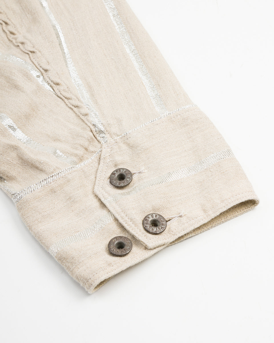 Kapital Linen Glitter PHILLIES Stripe CACTUS Coverall - Ecru - Standard & Strange