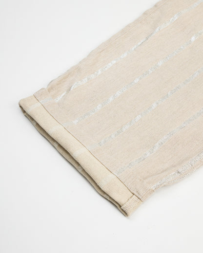 Kapital Linen Glitter PHILLIES Stripe EASY Pants - Ecru - Standard & Strange