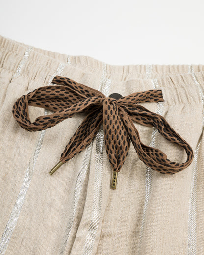 Kapital Linen Glitter PHILLIES Stripe EASY Pants - Ecru - Standard & Strange