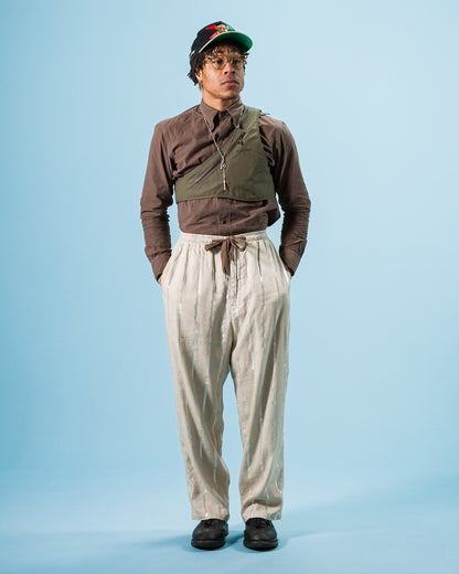 Kapital Linen Glitter PHILLIES Stripe EASY Pants - Ecru - Standard & Strange