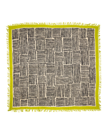 Kapital Rayon Fringe Stole (HACKSAW-BLOCK) - LightGreen - Standard & Strange