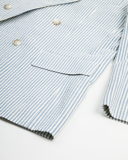 Kapital Seersucker CUT-OUT Elbow W JKT - Sax - Standard & Strange