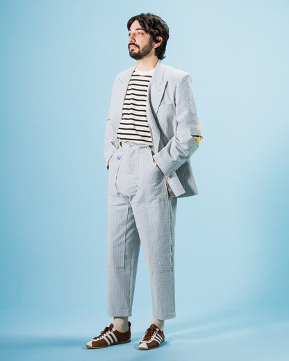 Kapital Seersucker CUT-OUT Elbow W JKT - Sax - Standard & Strange