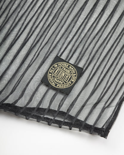 Kapital Sheer Stripe GREAT KOUNTRY Baseball Shirt - Black F - Standard & Strange