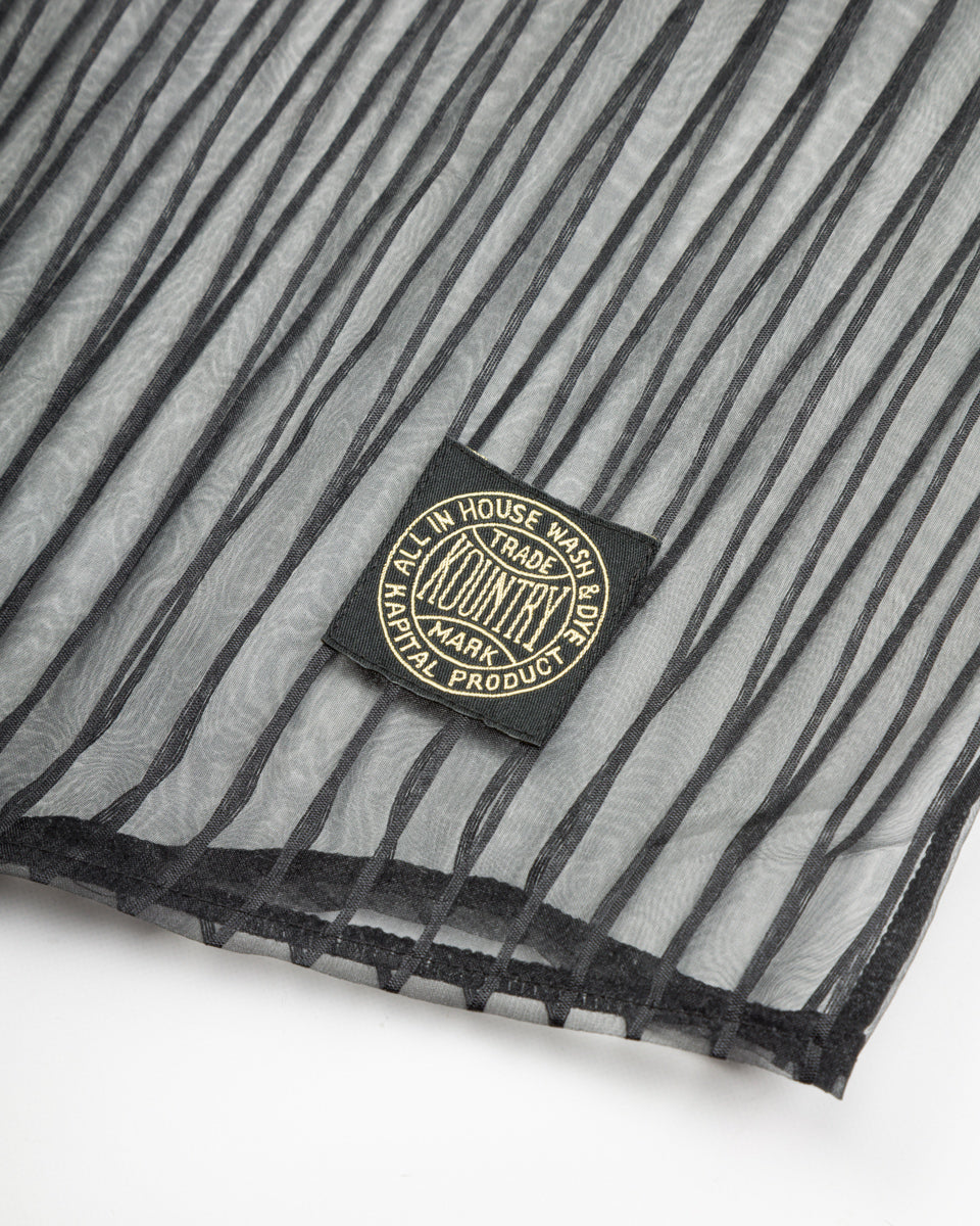 Kapital Sheer Stripe GREAT KOUNTRY Baseball Shirt - Black F - Standard & Strange