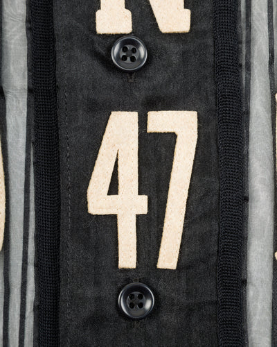 Kapital Sheer Stripe GREAT KOUNTRY Baseball Shirt - Black F - Standard & Strange