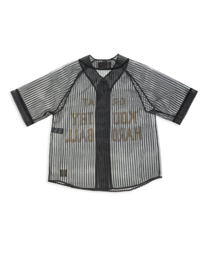 Kapital Sheer Stripe GREAT KOUNTRY Baseball Shirt - Black F - Standard & Strange