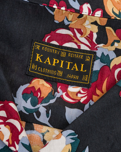 Kapital Silk Rayon CHAMPETRE MARIA WRANGLE Collar Aloha Shirt(Ladies) - Black 1 - Standard & Strange