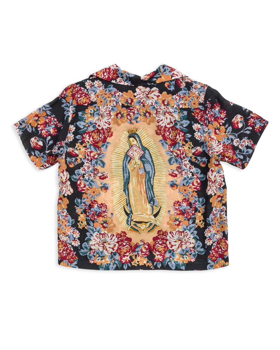 Kapital Silk Rayon CHAMPETRE MARIA WRANGLE Collar Aloha Shirt(Ladies) - Black 1 - Standard & Strange