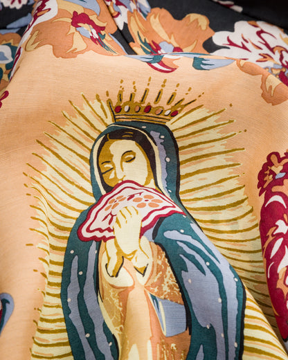 Kapital Silk Rayon CHAMPETRE MARIA WRANGLE Collar Aloha Shirt(Ladies) - Black 1 - Standard & Strange