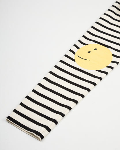 Kapital Stripe Jersey Crew Long Sleeve T (PROFILE RAINBOWY Patch) - Ecru x Black - Standard & Strange