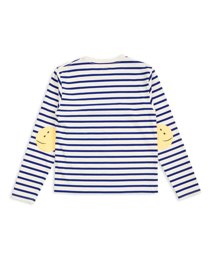 Kapital Stripe Jersey Crew Long Sleeve T (PROFILE RAINBOWY Patch) - Ecru x Blue - Standard & Strange