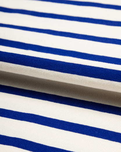 Kapital Stripe Jersey Crew Long Sleeve T (PROFILE RAINBOWY Patch) - Ecru x Blue - Standard & Strange