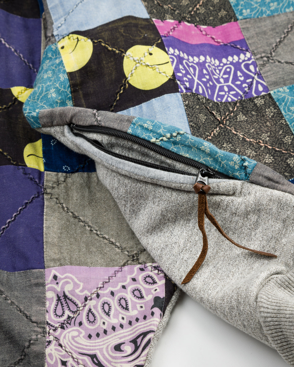 Kapital TOP SWT Knit x PROFILE RAINBOWY Quilt 2 TONES BIG SWEATSHIRT - Gray - Standard & Strange