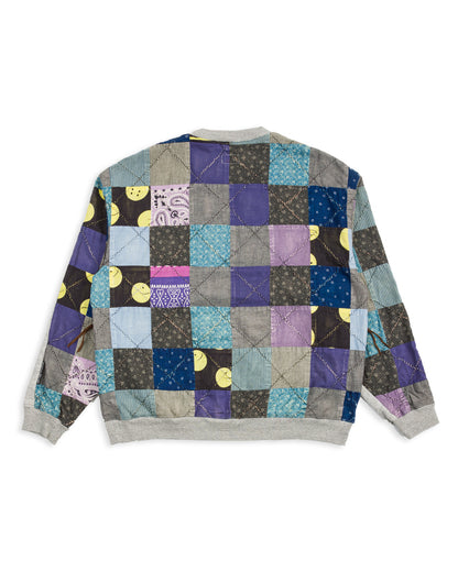 Kapital TOP SWT Knit x PROFILE RAINBOWY Quilt 2 TONES BIG SWEATSHIRT - Gray - Standard & Strange